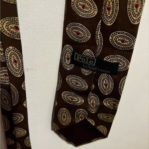 Polo paisley dress suit tie big logo necktie logo y2k neckwear accessory vintage